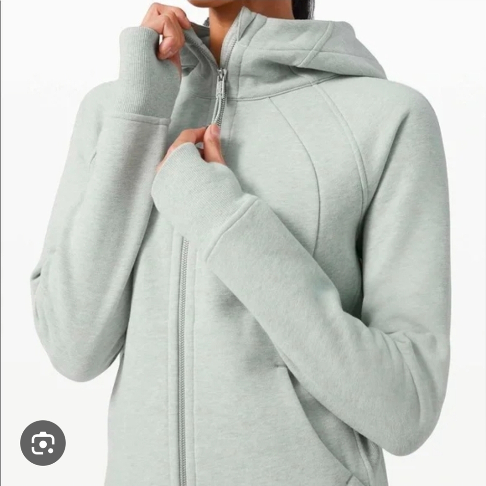 Lululemon Scuba Full Zip Hoodie Size 10 Heathered Gray Blue Cozy Athleisure Jack